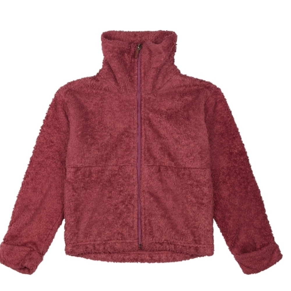 Patagonia Synchilla Plush Pile Fleece Jacket Girls L 12 Teddy Sherpa Zip Pink